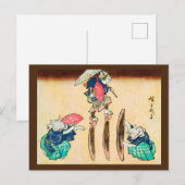 Acrobat Cat, Hiroshige, Ukiyo-e Briefkaart (Voorkant / Achterkant)