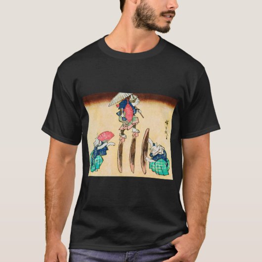Acrobat Cat, Hiroshige, Ukiyo-e T-shirt (Voorkant)