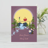 Acrobat Couple in Love Peaceful Scenery Wedding Kaart (Staand voorkant)