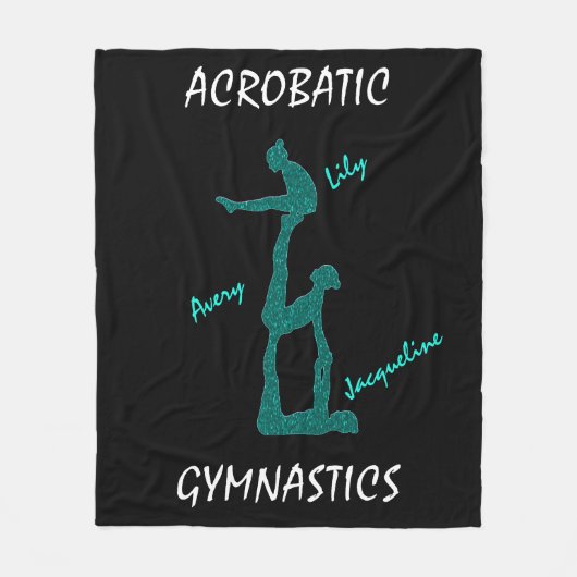 Acrobat Gymnastics Blanket met maximaal 3 namen! Fleece Deken (Voorkant)