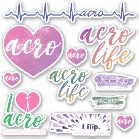 Acrobat Gymnastiek Vinyl Decals Sticker (Voorkant)