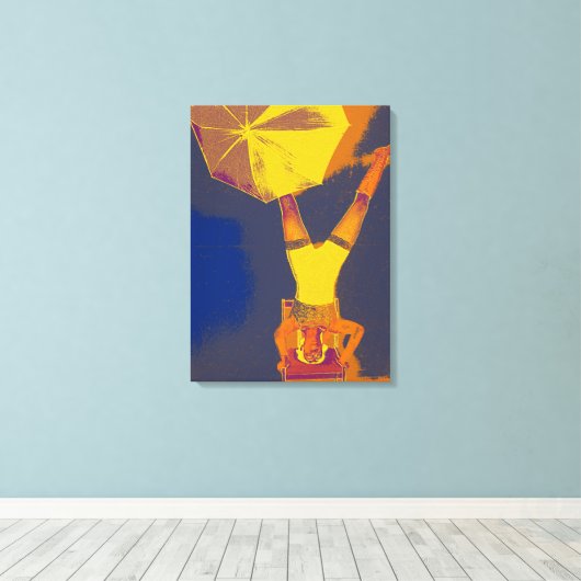 Acrobat Headstand Art Single Canvas Afdruk (Insitu (Houten vloer))
