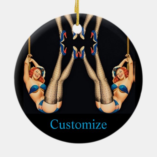 Acrobat  Pinups Thunder_Cove Keramisch Ornament (Achterkant)