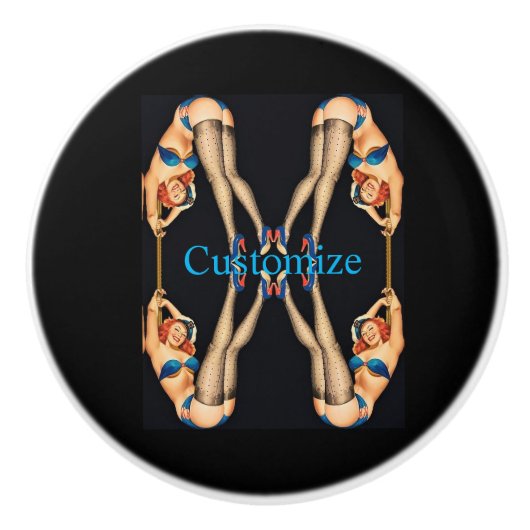 Acrobat Pinups Thunder_Cove Keramische Knop (Voorkant)