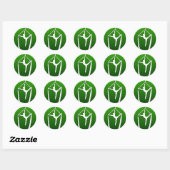 Acrobatapillar op groen ronde sticker (Vel)