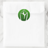 Acrobatapillar op groen ronde sticker (Tas)