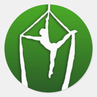 Acrobatapillar op groen ronde sticker