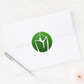 Acrobatapillar op groen ronde sticker (Envelop)