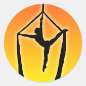 Acrobatapillar op zonsondergang ronde sticker (Voorkant)