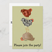 Acrobate kippen (hen party?) Uitnodiging (Voorkant / Achterkant)