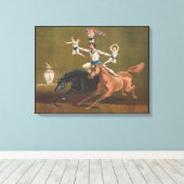 Acrobaten te paard. canvas afdruk (Insitu (Houten vloer))