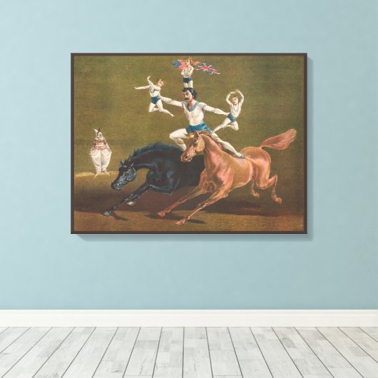 Acrobaten te paard. canvas afdruk (Insitu (Houten vloer))