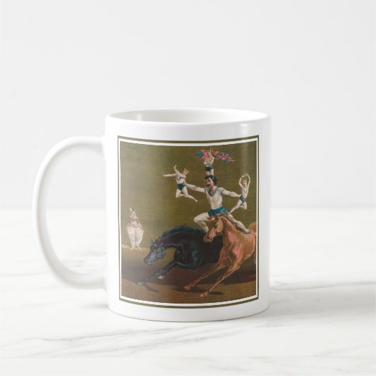 Acrobaten te paard. koffiemok (Links)