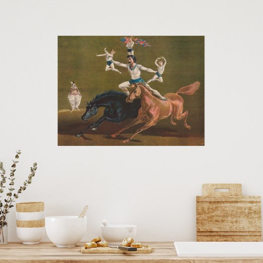 Acrobaten te paard. poster (Keuken)