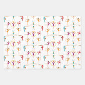 Acrobatics and gymnastics sport girl birthday inpakpapier vel (Voorkant 2)