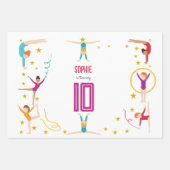 Acrobatics and gymnastics sport girl birthday inpakpapier vel (Voorkant)