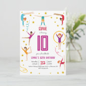 Acrobatics and gymnastics sport girl birthday kaart (Staand voorkant)