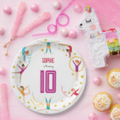 Acrobatics and gymnastics sport girl birthday papieren bordje (Feest)