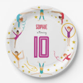 Acrobatics and gymnastics sport girl birthday papieren bordje (Voorkant)