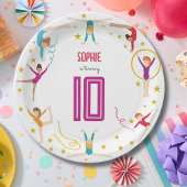 Acrobatics and gymnastics sport girl birthday papieren bordje