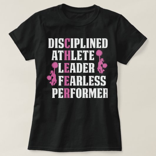 ACROBATICS DISCIPLINED ATHLETE LEADER FEARLESS PER T-SHIRT (Design voorkant)