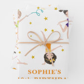 Acrobatiek leuke verjaardag kinder inpakpapier vel (In situ)