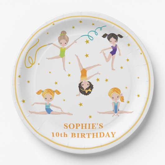 Acrobatiek leuke verjaardag kinder papieren bordje (Voorkant)