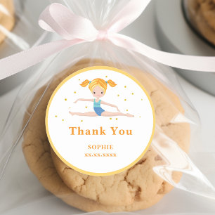 Acrobatiek leuke verjaardag kinder ronde sticker