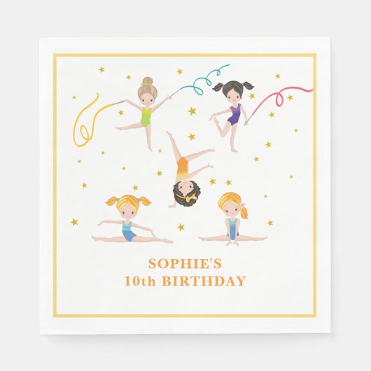 Acrobatiek leuke verjaardag kinder servet (Voorkant)