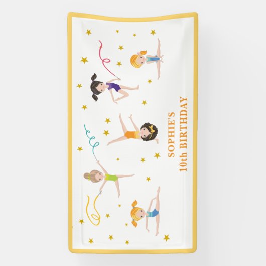 Acrobatiek leuke verjaardag kinder spandoek (Verticaal)