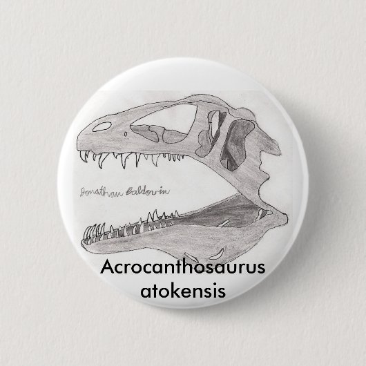 Acrocanthosaurus atokensis-toets ronde button 5,7 cm (Voorkant)