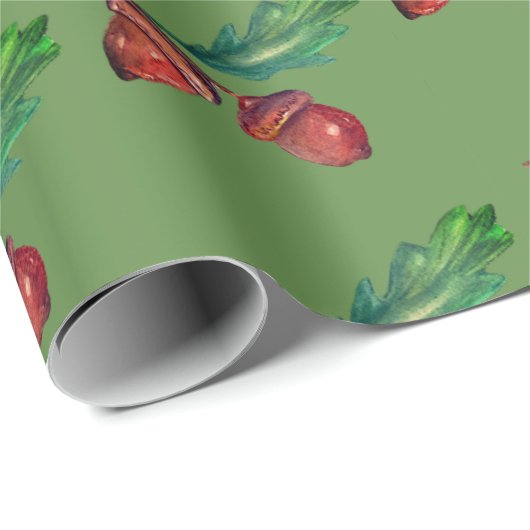 Acrons tekening, Acorn patroon inpakpapier (Rol Hoek)