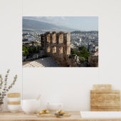 Acropolis Ancient ruïneert over Athene Poster (Keuken)
