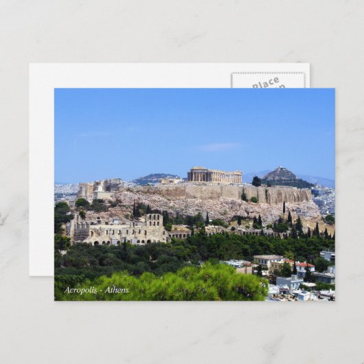 Acropolis - Athene Briefkaart (Voorkant / Achterkant)
