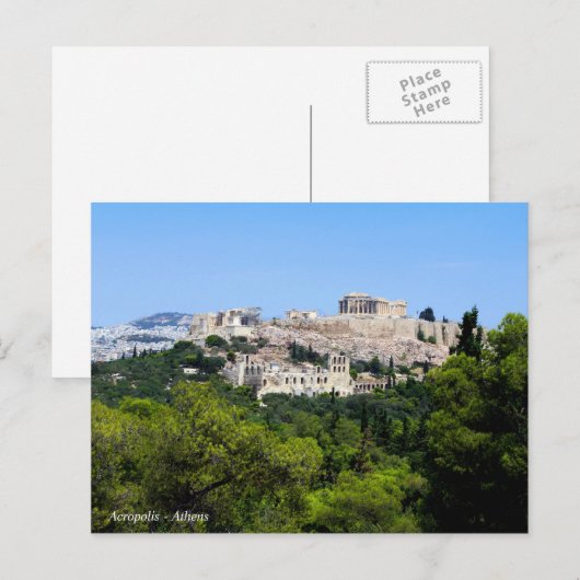 Acropolis - Athene Briefkaart (Voorkant / Achterkant)