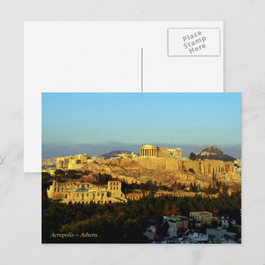 Acropolis - Athene Briefkaart (Voorkant / Achterkant)