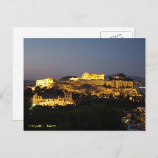 Acropolis - Athene Briefkaart (Voorkant / Achterkant)