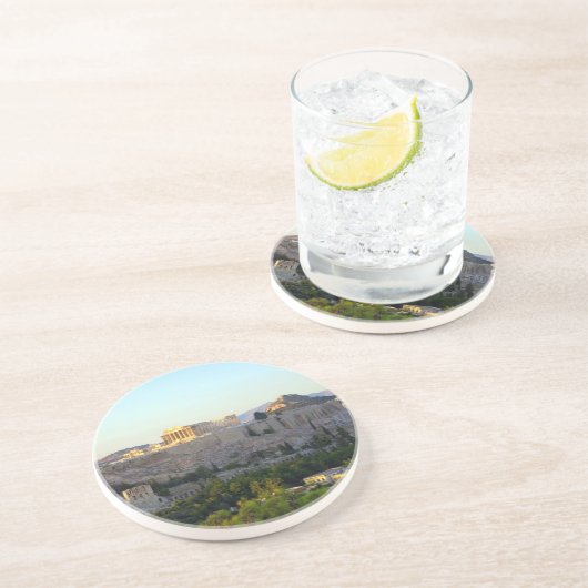 Acropolis - Athene Zandsteen Onderzetter (Zijkant)