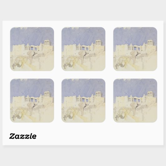 Acropolis Athens 1994 Vierkante Sticker (Vel)