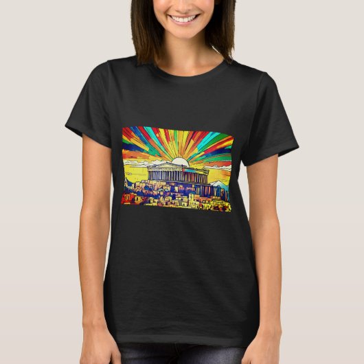 Acropolis Athens Glare T-shirt (Voorkant)