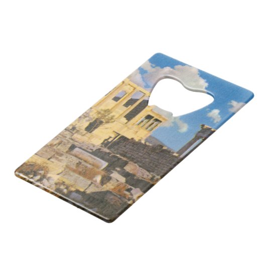 Acropolis Creditkaart Flessenopener (Voorkant Gekanteld)