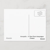 Acropolis - een Uitzicht uit Areopagus Briefkaart (Achterkant)