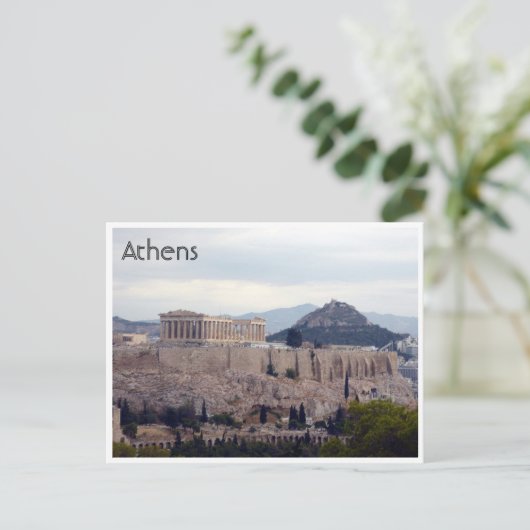 acropolis hill athene briefkaart (Staand voorkant)