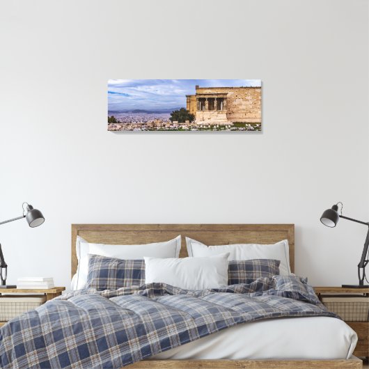 Acropolis met troebele hemel als achtergrond, Athe Canvas Afdruk (Insitu (Slaapkamer))