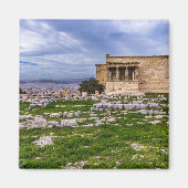 Acropolis met troebele hemel als achtergrond, Athe Magneet (Voorkant)