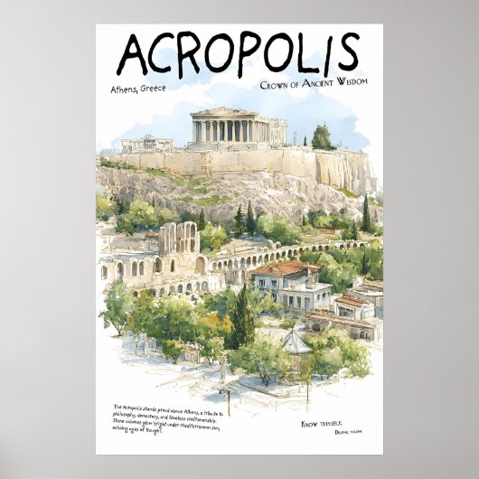 Acropolis Poster Athene Griekenland Landmark Oud (Voorkant)