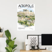 Acropolis Poster Athene Griekenland Landmark Oud (Thuiskantoor)