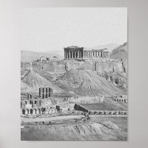 Acropolis van Athene Griekenland 1865 Poster