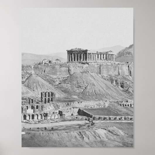 Acropolis van Athene Griekenland 1865 Poster (Voorkant)