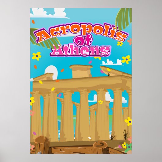 Acropolis van Athene Griekenland reisposter. Poster (Voorkant)